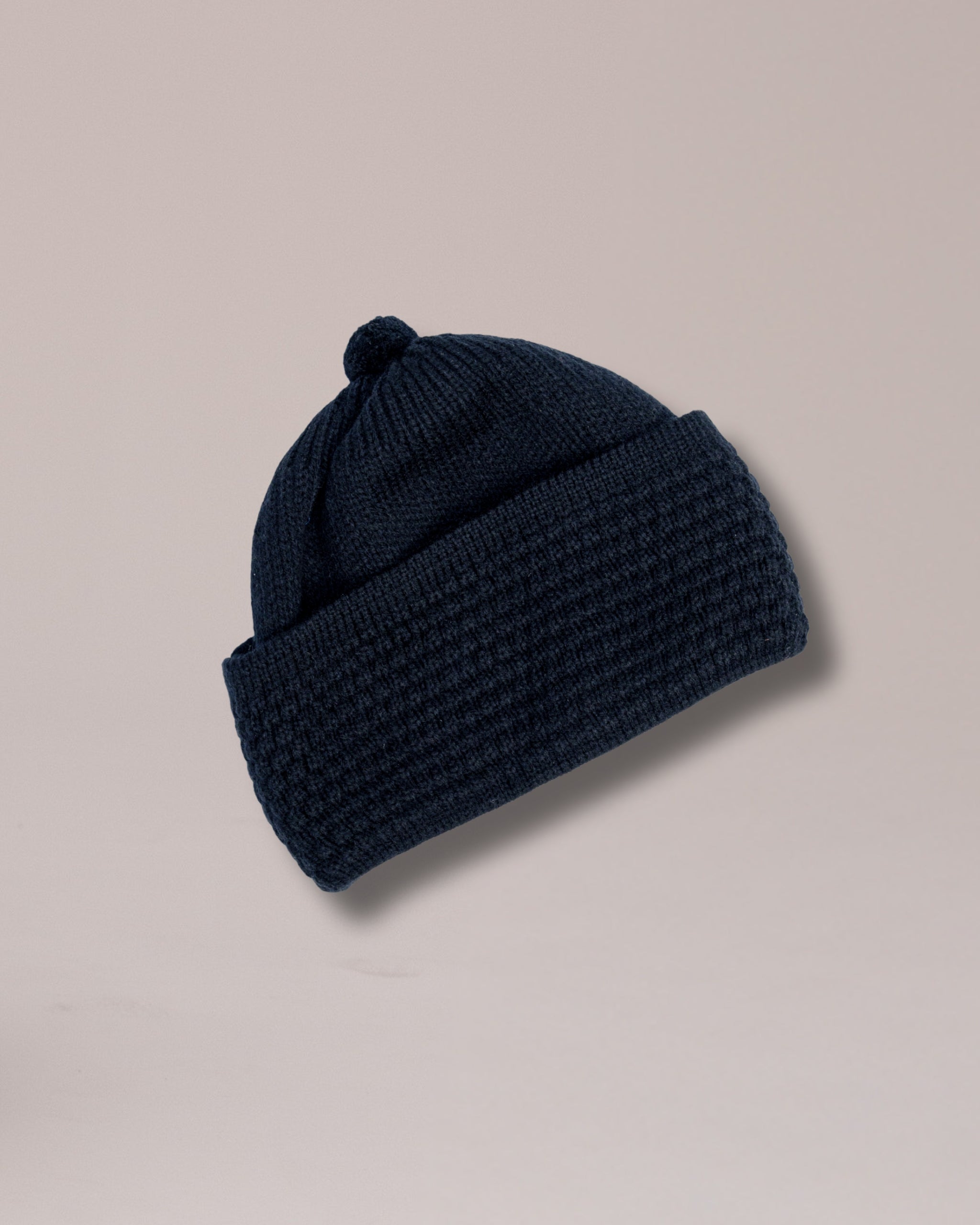 Dark Navy Moroccan Knitted Beanie Hat