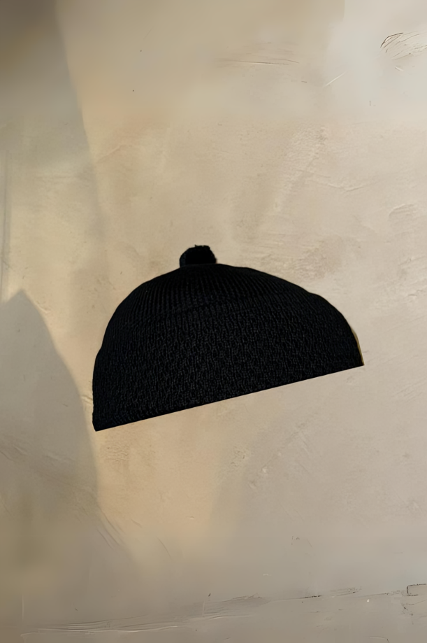 Dark Navy Moroccan Beanie Hat