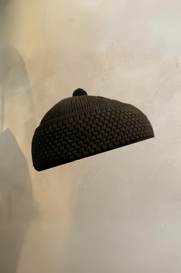Dark Brown Moroccan Beanie Hat