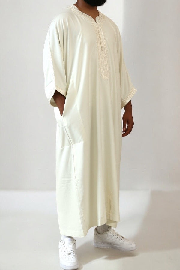 Arctic White Luxe Thobe