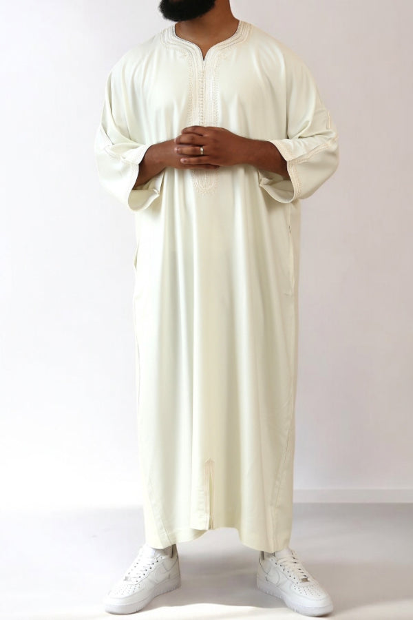 Arctic White Luxe Thobe