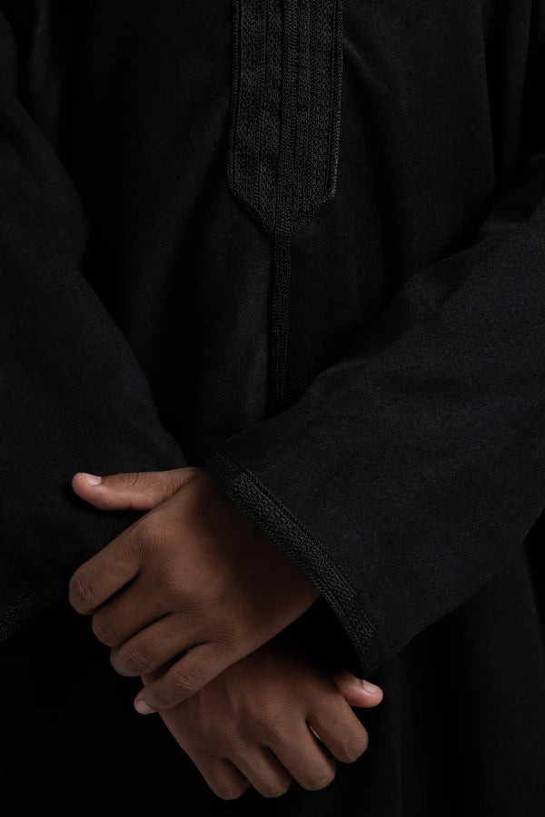 Black Moroccan Djellaba | Triple Black Djellaba | Al-Layth