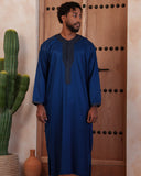 Midnight Navy Moroccan Thobe (Kaftan)