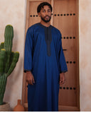 Midnight Navy Moroccan Thobe (Kaftan)