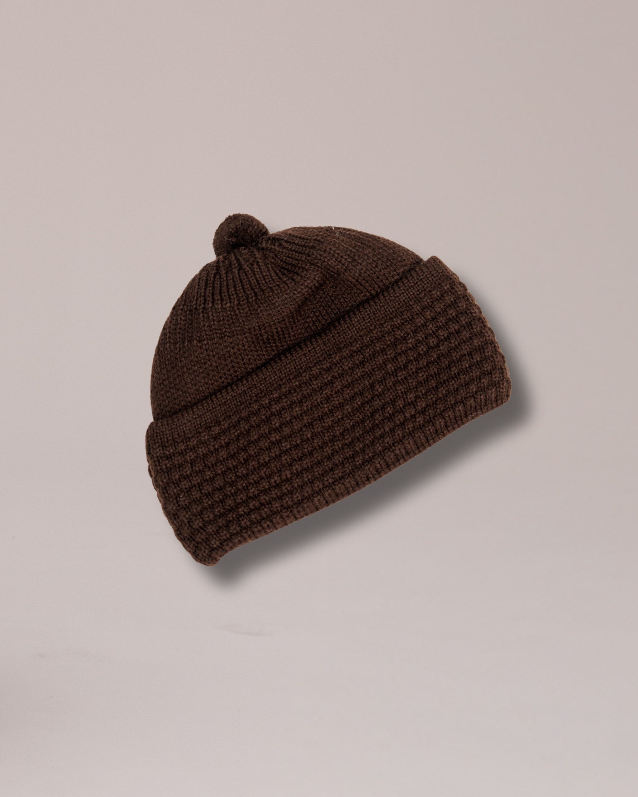 Dark Brown Moroccan Knitted Beanie Hat