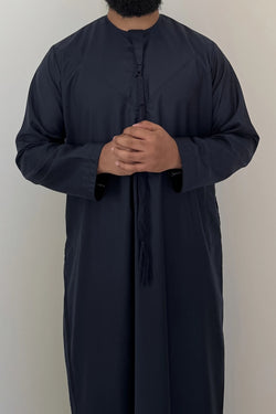 Collection of Navy Blue Emirati Thobe | Navy Blue Thobe | Al-Layth in a gallery layout