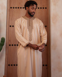 Royal Beige Moroccan Thobe (Kaftan)
