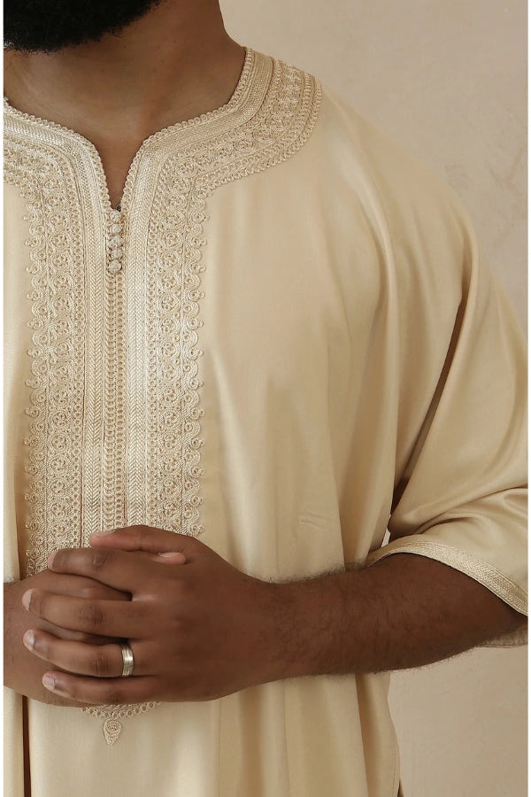 Cream Moroccan Thobe | Classic Moroccan Thobe | Al-Layth