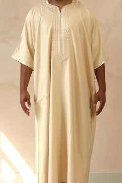 Collection of Cream Moroccan Thobe | Classic Moroccan Thobe | Al-Layth in a gallery layout