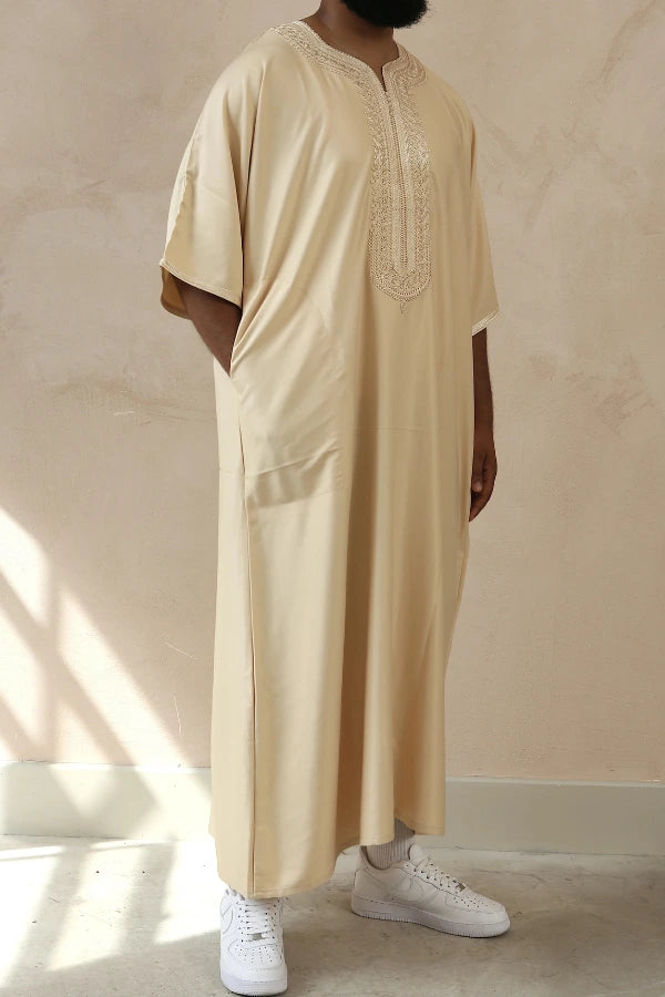 Cream Moroccan Thobe | Classic Moroccan Thobe | Al-Layth