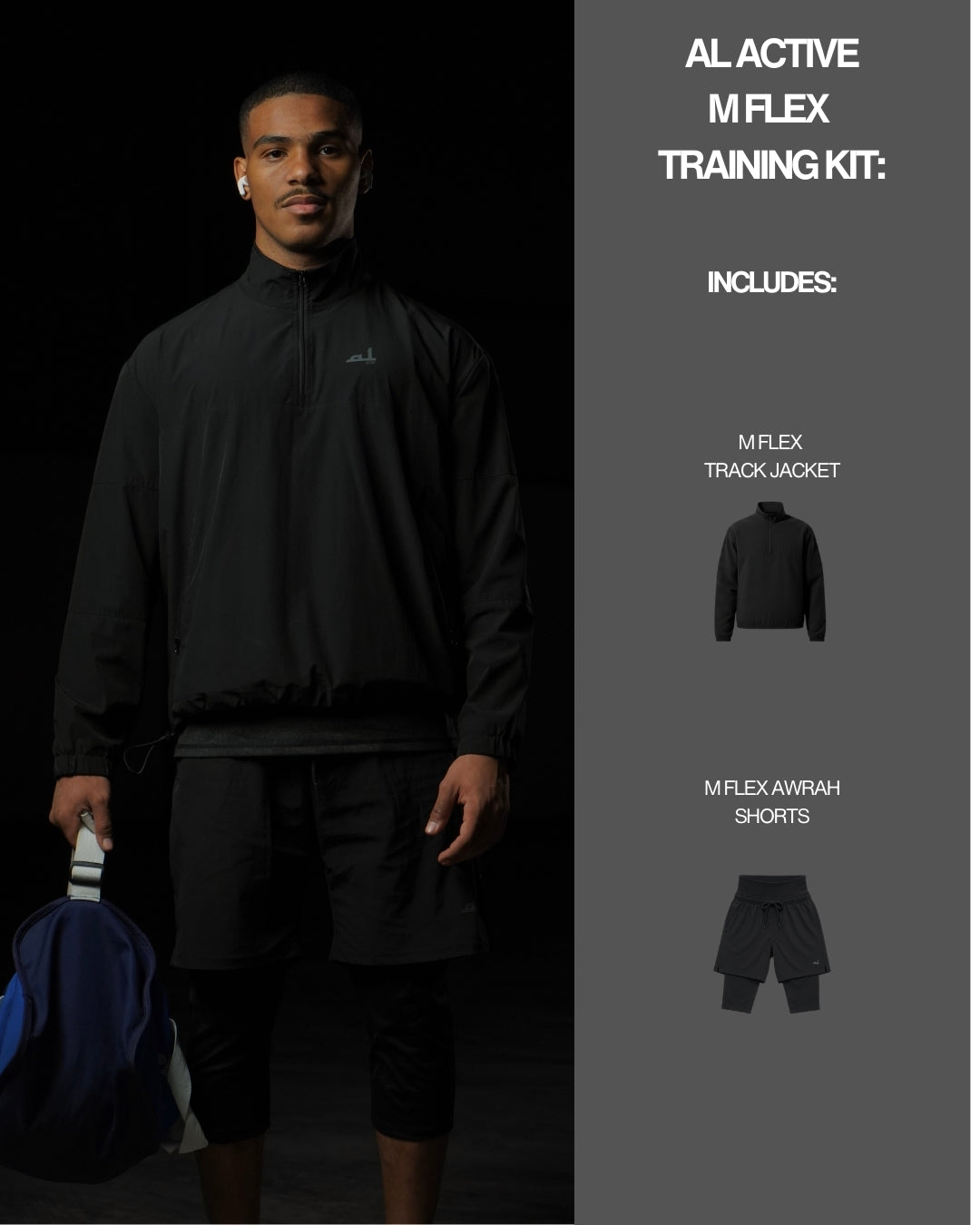 AL Active M-Flex Training Kit (Track Jacket + Awrah Shorts)