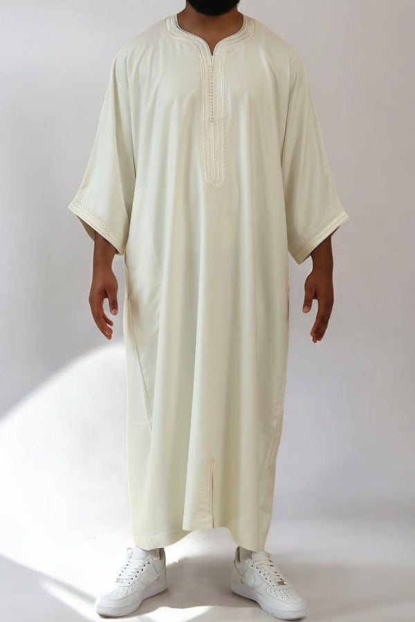 Arctic White Luxe Thobe
