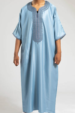 Collection of Baby Blue Moroccan Thobe | Blue Moroccan Thobe | Al-Layth in a gallery layout