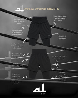 Collection of AL Active M-Flex Awrah Shorts in a gallery layout