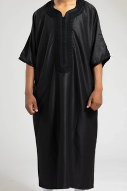 Collection of Black Moroccan Thobe | Triple Black Thobe | Al-Layth in a gallery layout