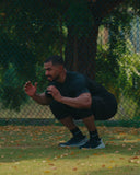 Black Awrah Shorts, coverage in a deep squat